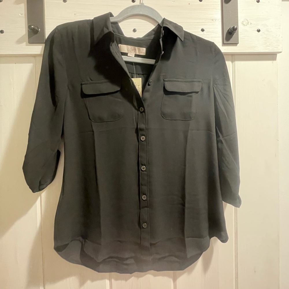 NWT Loft black blouse